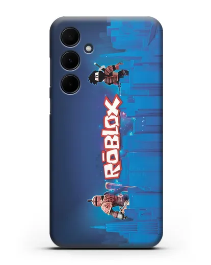 Чехол Roblox (Роблокс) - Синий город силиконовый для Samsung Galaxy A55 [SM-A556]