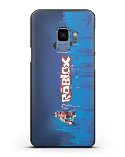 Чехол Roblox (Роблокс) - Синий город силиконовый для Samsung Galaxy S9 [SM-G960F]