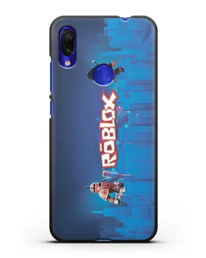 Чехол Roblox (Роблокс) - Синий город силиконовый для Xiaomi Redmi Note 7