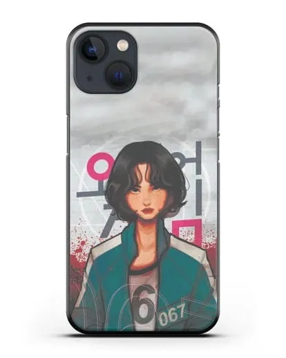 Чехол Игра в кальмара - Игрок 67 силиконовый для iPhone 13