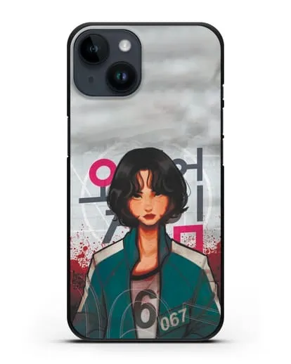 Чехол Игра в кальмара - Игрок 67 силиконовый для iPhone 14
