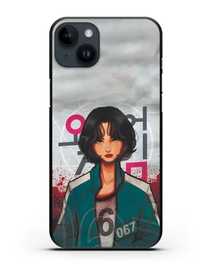 Чехол Игра в кальмара - Игрок 67 силиконовый для iPhone 14 Plus