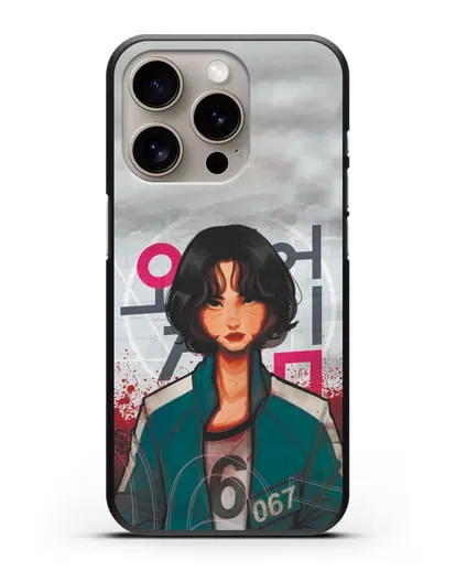 Чехол Игра в кальмара - Игрок 67 силиконовый для iPhone 15 Pro