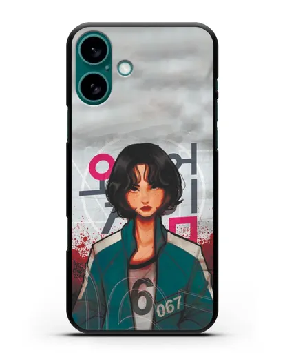 Чехол Игра в кальмара - Игрок 67 силиконовый для iPhone 16 Plus