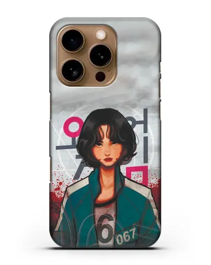 Чехол Игра в кальмара - Игрок 67 силиконовый для iPhone 16 Pro