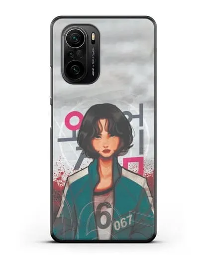 Чехол Игра в кальмара - Игрок 67 силиконовый для Xiaomi Poco F3