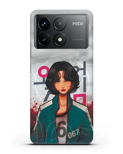 Чехол Игра в кальмара - Игрок 67 силиконовый для Xiaomi Poco F6 Pro