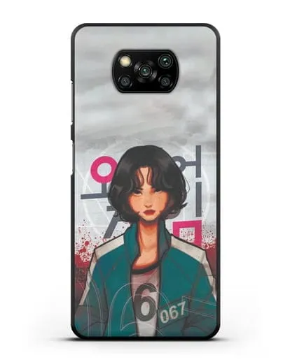 Чехол Игра в кальмара - Игрок 67 силиконовый для Xiaomi Poco X3