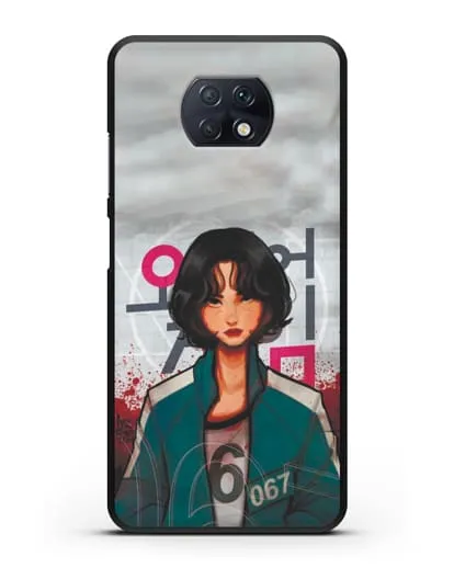 Чехол Игра в кальмара - Игрок 67 силиконовый для Xiaomi Redmi Note 9T