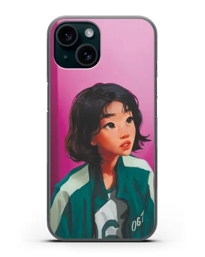 Чехол Игра в кальмара - Сэ Бёк силиконовый для iPhone 15