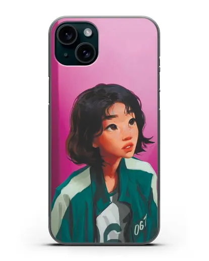 Чехол Игра в кальмара - Сэ Бёк силиконовый для iPhone 15 Plus