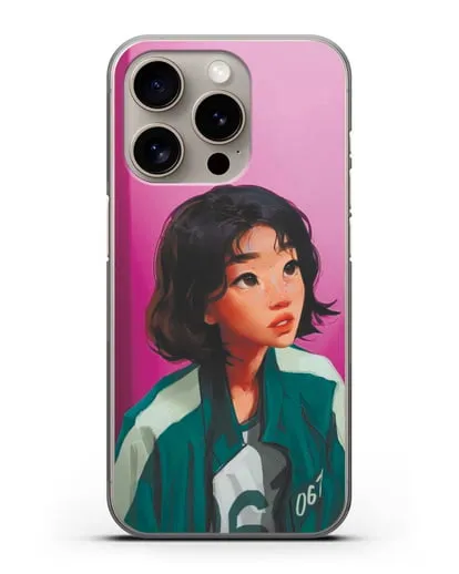 Чехол Игра в кальмара - Сэ Бёк силиконовый для iPhone 15 Pro