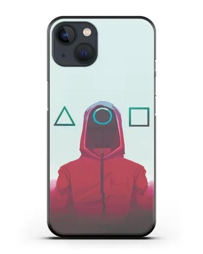 Чехол Игра в кальмара - Солдат круг силиконовый для iPhone 13