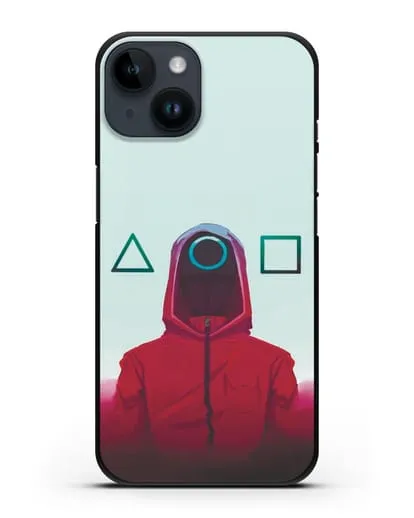 Чехол Игра в кальмара - Солдат круг силиконовый для iPhone 14