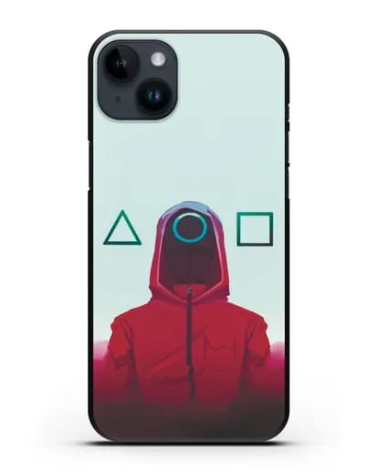 Чехол Игра в кальмара - Солдат круг силиконовый для iPhone 14 Plus