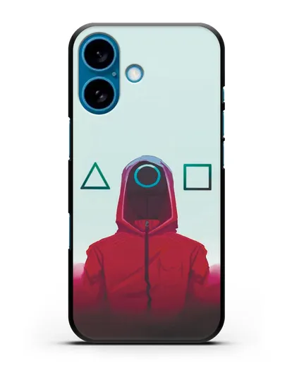 Чехол Игра в кальмара - Солдат круг силиконовый для iPhone 16