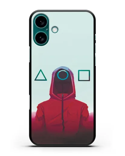 Чехол Игра в кальмара - Солдат круг силиконовый для iPhone 16 Plus