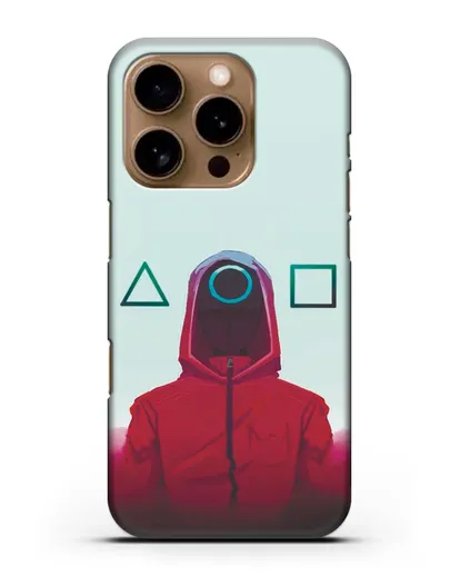 Чехол Игра в кальмара - Солдат круг силиконовый для iPhone 16 Pro