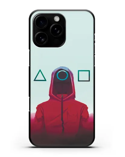 Чехол Игра в кальмара - Солдат круг силиконовый для iPhone 16 Pro Max