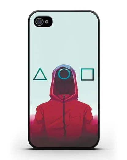 Чехол Игра в кальмара - Солдат круг силиконовый для iPhone 4/4s