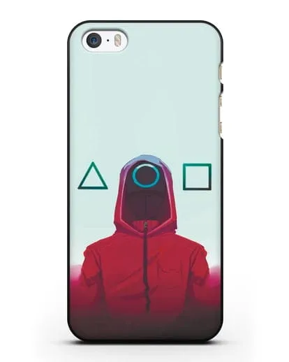 Чехол Игра в кальмара - Солдат круг силиконовый для iPhone 5/5s/SE