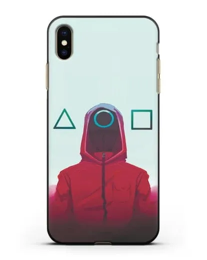 Чехол Игра в кальмара - Солдат круг силиконовый для iPhone XS Max