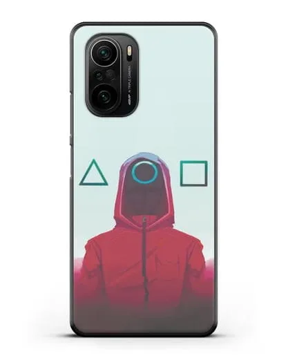Чехол Игра в кальмара - Солдат круг силиконовый для Xiaomi Poco F3