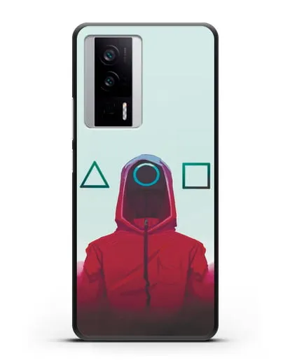 Чехол Игра в кальмара - Солдат круг силиконовый для Xiaomi Poco F5 Pro