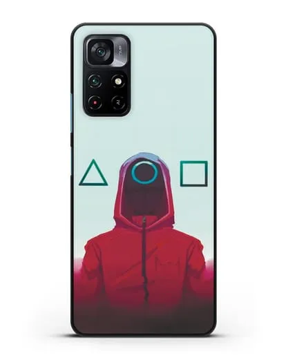 Чехол Игра в кальмара - Солдат круг силиконовый для Xiaomi Poco M4 Pro 5G