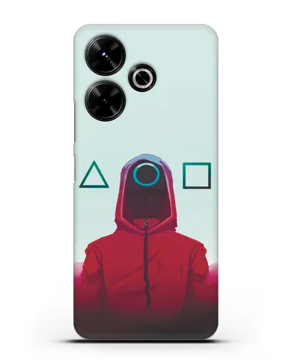 Чехол Игра в кальмара - Солдат круг силиконовый для Xiaomi Poco M6