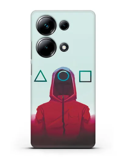 Чехол Игра в кальмара - Солдат круг силиконовый для Xiaomi Poco M6 Pro