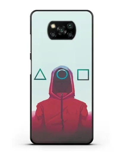 Чехол Игра в кальмара - Солдат круг силиконовый для Xiaomi Poco X3