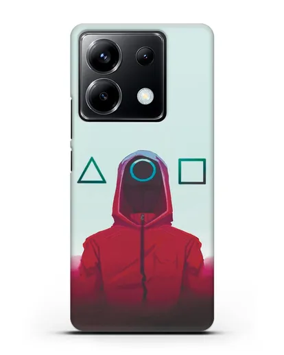 Чехол Игра в кальмара - Солдат круг силиконовый для Xiaomi Poco X6