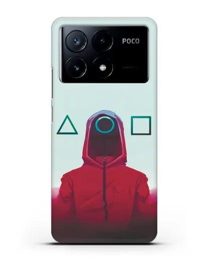 Чехол Игра в кальмара - Солдат круг силиконовый для Xiaomi Poco X6 Pro