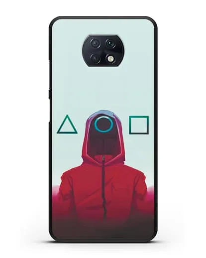 Чехол Игра в кальмара - Солдат круг силиконовый для Xiaomi Redmi Note 9T