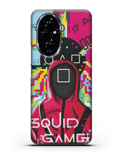 Чехол Игра в кальмара - Солдат квадрат силиконовый для Honor 200