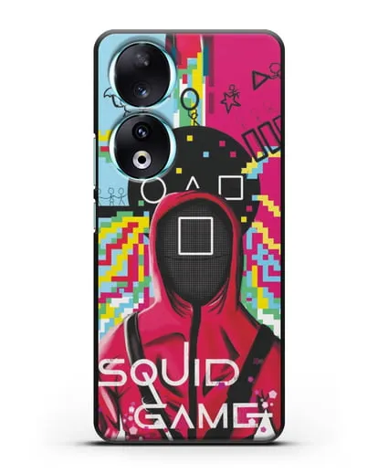 Чехол Игра в кальмара - Солдат квадрат силиконовый для Honor 90