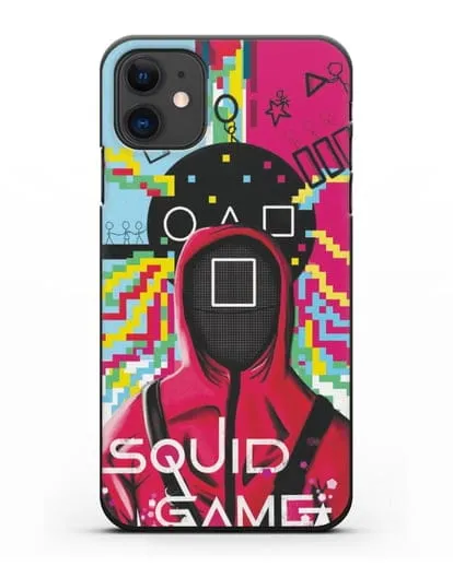 Чехол Игра в кальмара - Солдат квадрат силиконовый для iPhone 11