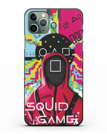 Чехол Игра в кальмара - Солдат квадрат силиконовый для iPhone 11 Pro