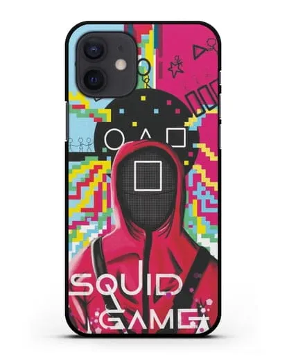 Чехол Игра в кальмара - Солдат квадрат силиконовый для iPhone 12