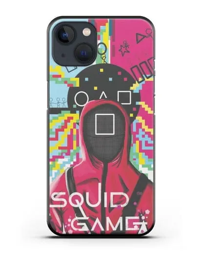 Чехол Игра в кальмара - Солдат квадрат силиконовый для iPhone 13