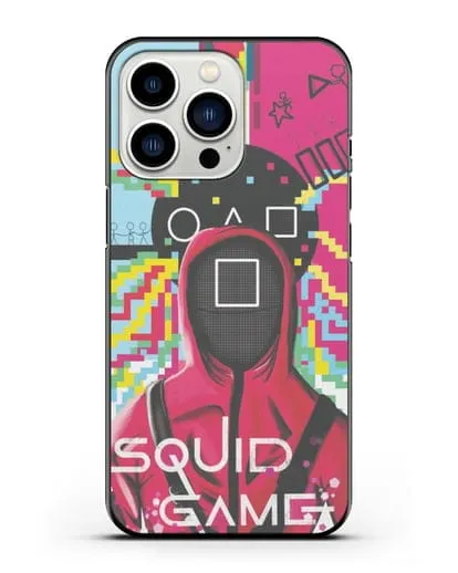 Чехол Игра в кальмара - Солдат квадрат силиконовый для iPhone 13 Pro