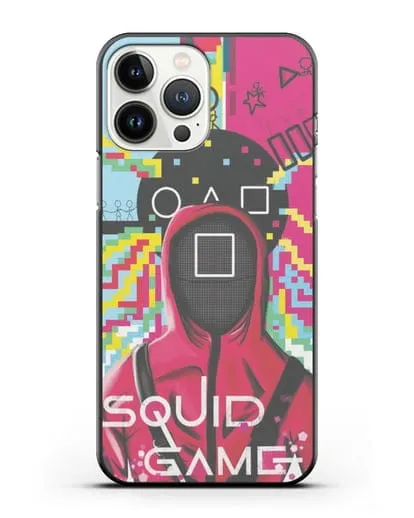 Чехол Игра в кальмара - Солдат квадрат силиконовый для iPhone 13 Pro Max