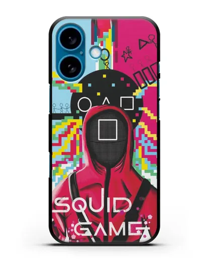 Чехол Игра в кальмара - Солдат квадрат силиконовый для iPhone 16