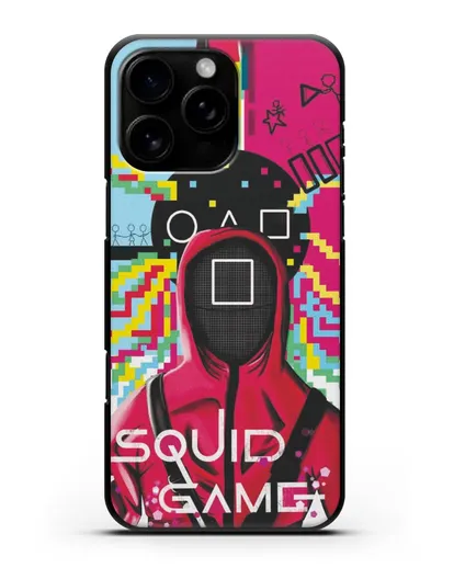 Чехол Игра в кальмара - Солдат квадрат силиконовый для iPhone 16 Pro Max
