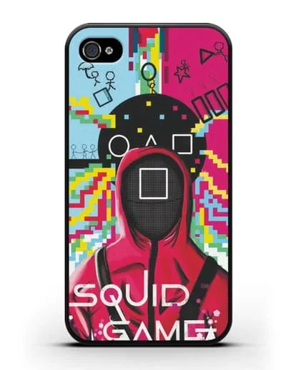 Чехол Игра в кальмара - Солдат квадрат силиконовый для iPhone 4/4s