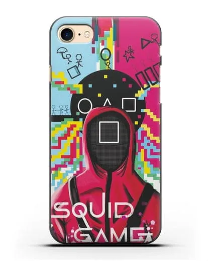 Чехол Игра в кальмара - Солдат квадрат силиконовый для iPhone 7