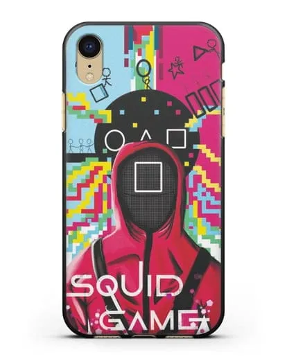 Чехол Игра в кальмара - Солдат квадрат силиконовый для iPhone XR