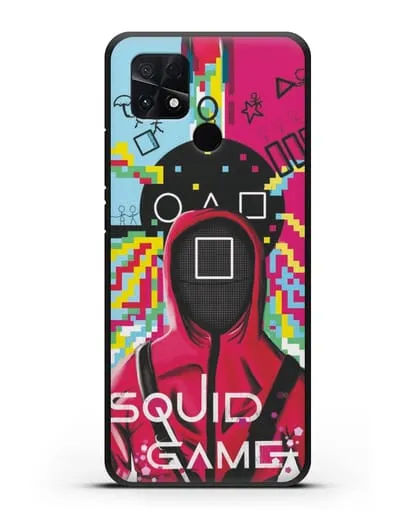 Чехол Игра в кальмара - Солдат квадрат силиконовый для Xiaomi Poco C40