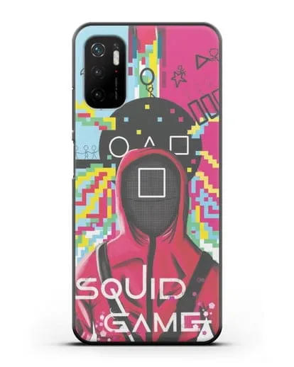 Чехол Игра в кальмара - Солдат квадрат силиконовый для Xiaomi Poco M3 Pro